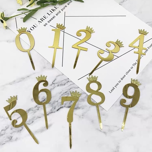 10 mica số đội vương miện nhỏ trang trí bánh kem