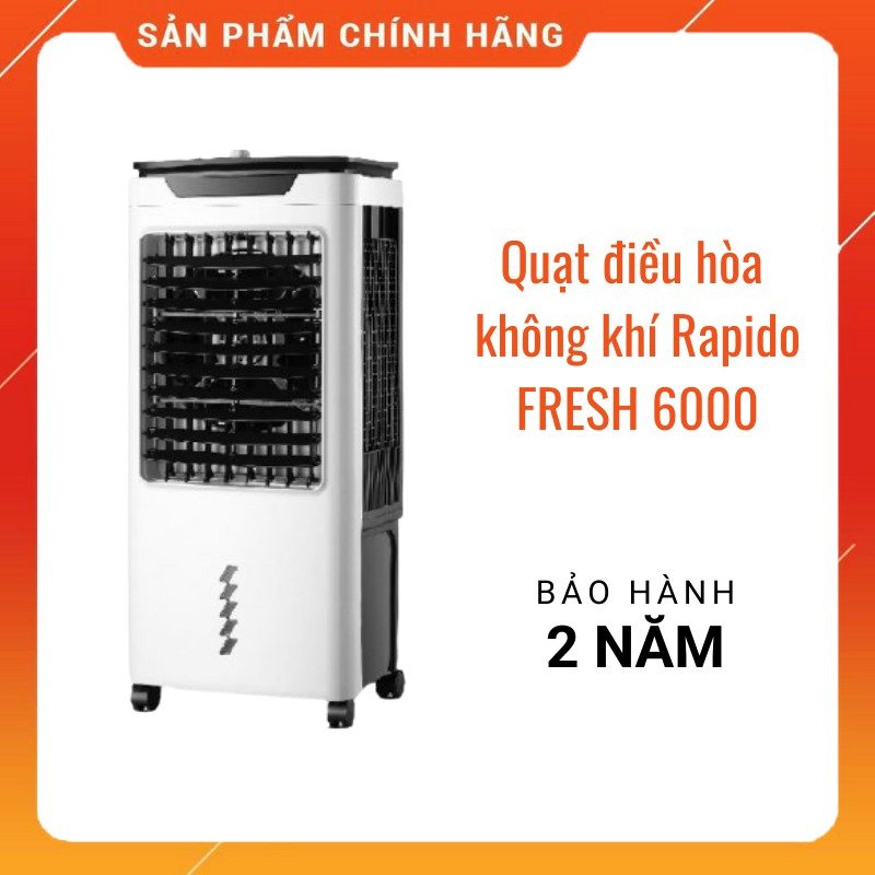 (Giá rẻ) Quạt điều hòa làm mát không khí Rapido FRESH 6000M 6000D có bánh xe di chuyển bảo hành chính hãng 2 năm