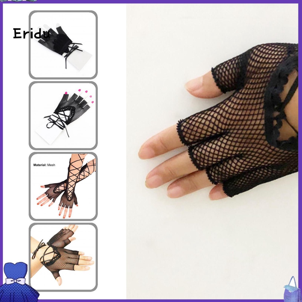 Găng Tay Đen Thiết Kế Đục Lỗ Thân Thiện Với Làn Da Dùng Khi Dự Tiệc