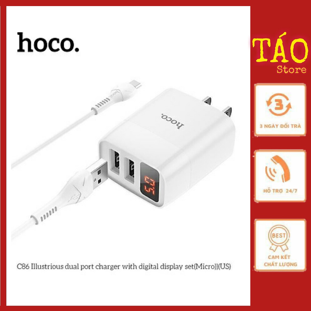 Bộ Sạc Nhanh Hoco C86 - Lightning/Micro/TypeC - Bảo Hành 6 Tháng Chính Hãng