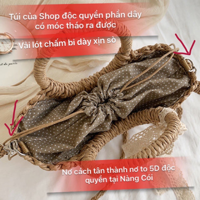 Túi Cói Bán Nguyệt Nơ To 5D chỉ có tại Nàng Cói | BigBuy360 - bigbuy360.vn