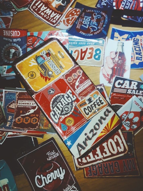 Combo sticker dán chống nước chủ đề Retro