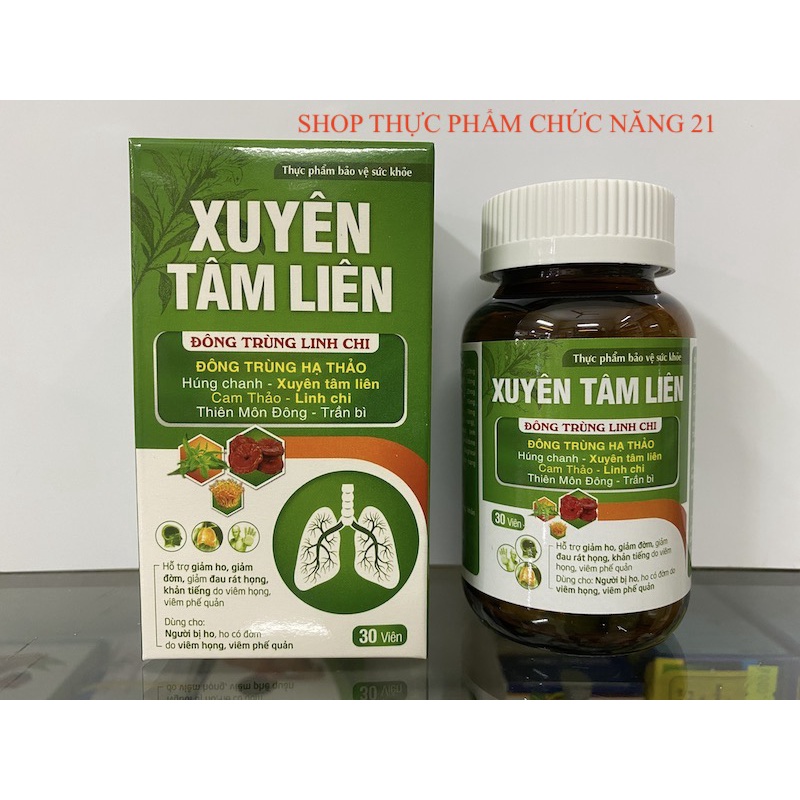 XUYÊN TÂM LIÊN 1000mg - Viên Uống Thảo Mộc Hỗ Trợ Phòng Ngừa Các Vấn Đề Về Hô Hấp Do Vi Khuẩn Virus
