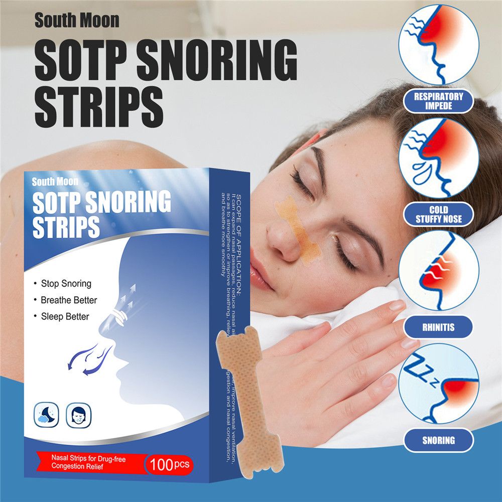 [Hàng mới về] Hộp 100 miếng dán mũi chống ngáy sử dụng khi ngủ hiệu quả tiện lợi