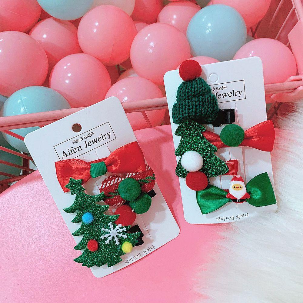Bộ 2 / 4 Kẹp Tóc Hình Ông Già Noel Cho Bé