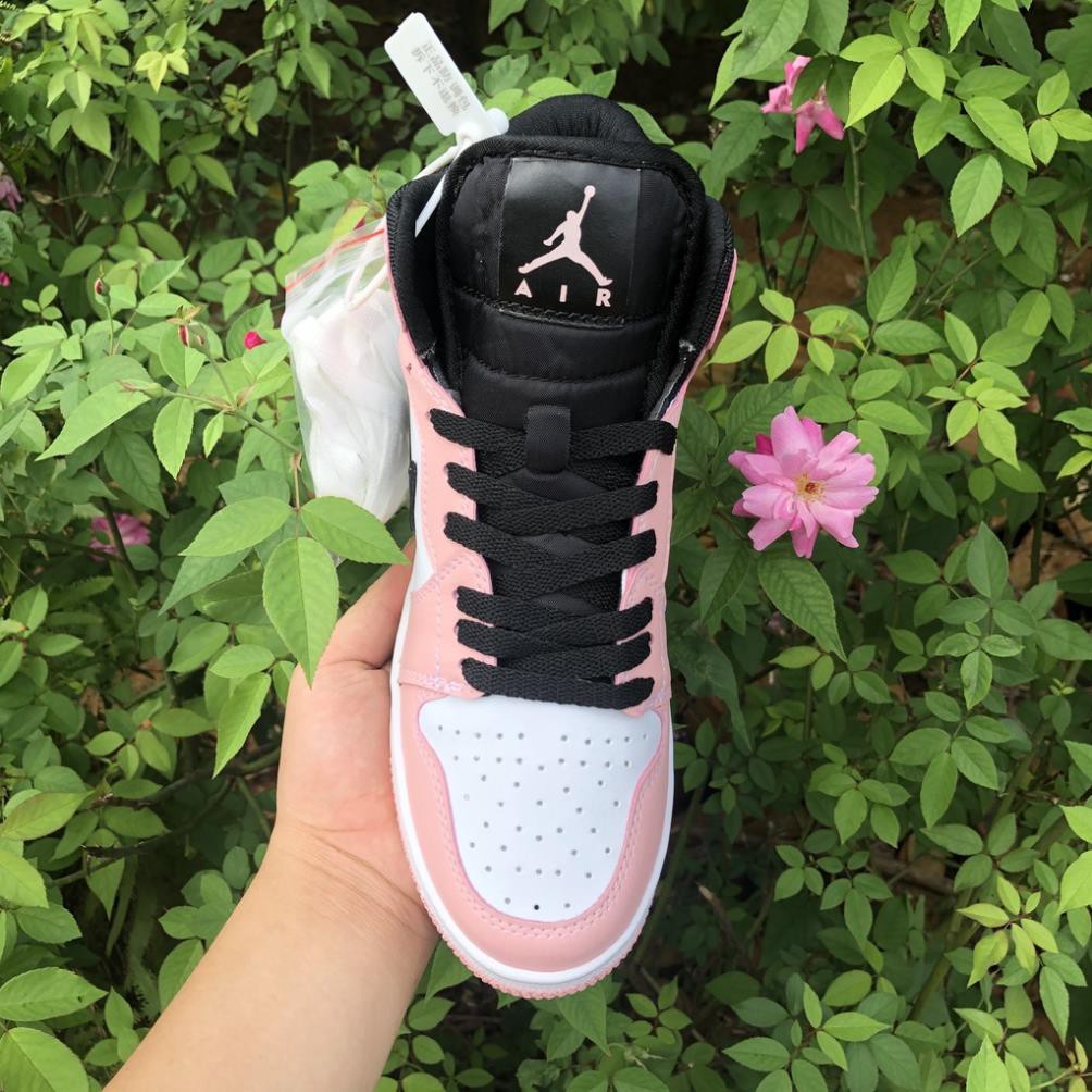 Giày thể thao nữ Jordan màu hồng cổ cao cổ thấp, giày sneaker nữ JD1 màu hồng đen cao cổ thấp cổ Pink high, low