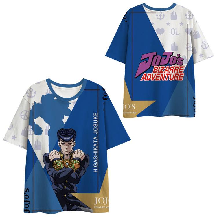 Áo Thun Tay Ngắn Dáng Rộng Họa Tiết Hoạt Hình JOJO Bizarre Adventure Thời Trang Cho Nam Và Nữ