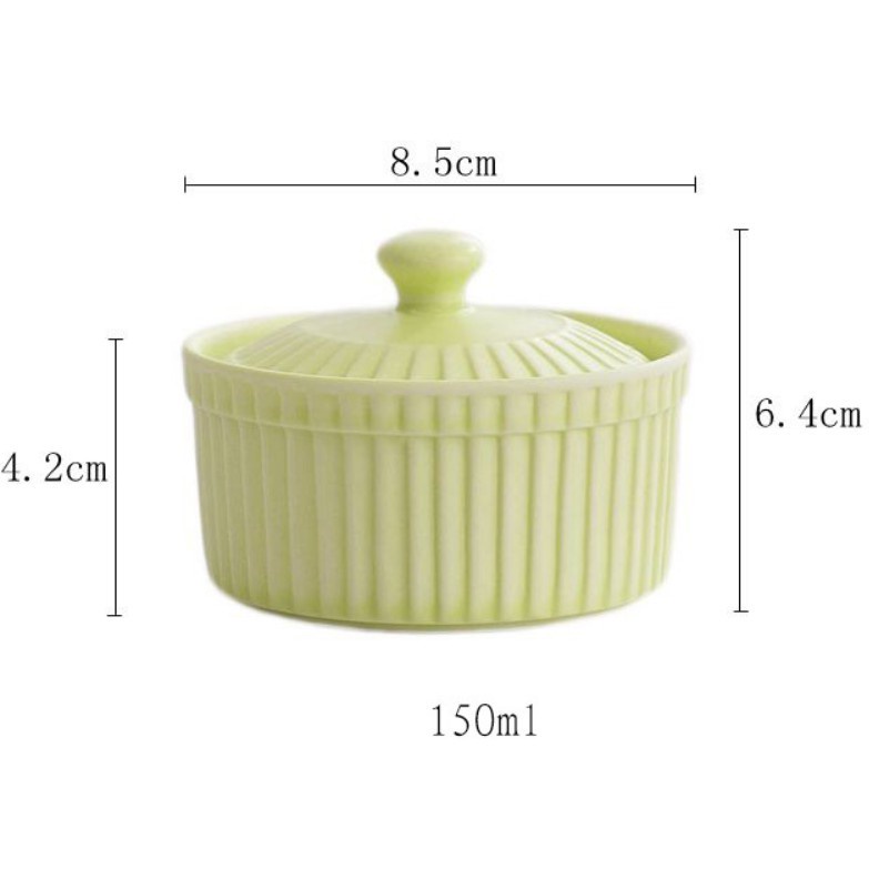 Bát chén hũ gốm sứ ramenkin có nắp cho bé ăn dặm kiểu nhật Nướng hấp bánh chưng yến decor sốt chấm gia vị