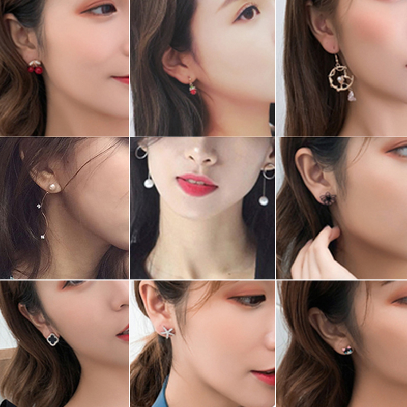 Hoa Tai Kim Loại Thiết Kế Đơn Giản Phong Cách Hàn Quốc