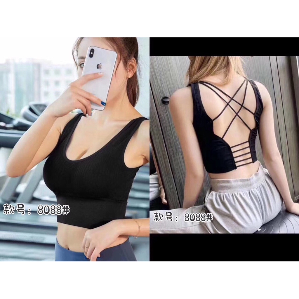 Áo bra tập Gym, Yoga dây đan sau mẫu mới siêu hot ms 8088 hàng qc cao cấp