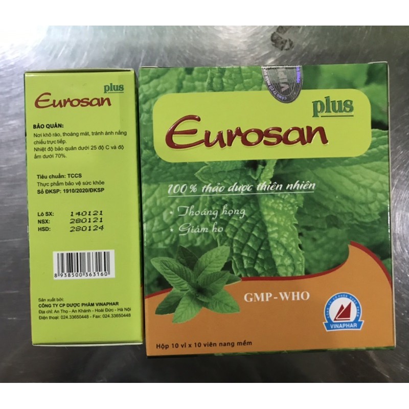 EUROSAN  - Bổ Phế , Làm Ấm Họng , Giảm Ho, Giảm Đau Rát Họng, Thông Thoáng Mũi  Họng