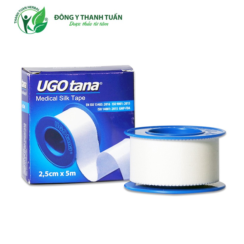 Combo 2 cuộn băng dính cuộn vải lụa y tế UGOTANA - Băng keo lụa, dụng cụ sơ cứu y tế, băng gạc vết thương