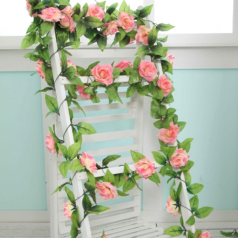 Dây hoa hồng nhân tạo dùng để trang trí dài 2.4m