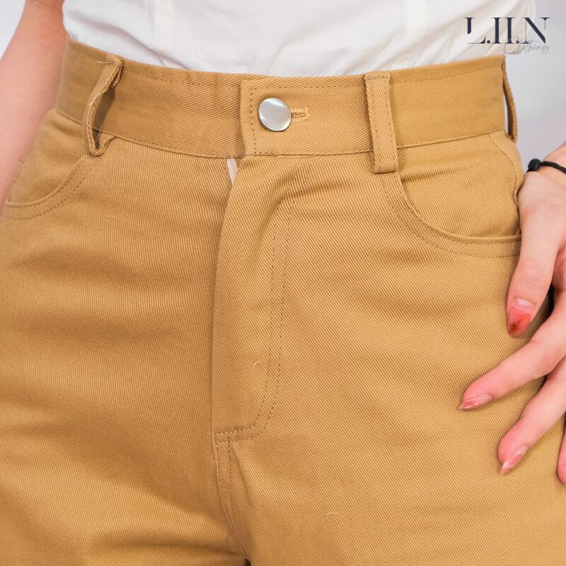 Quần kaki nữ LIIN CLOTHING màu be, kiểu dáng công sở ống bó thanh lịch Q3228