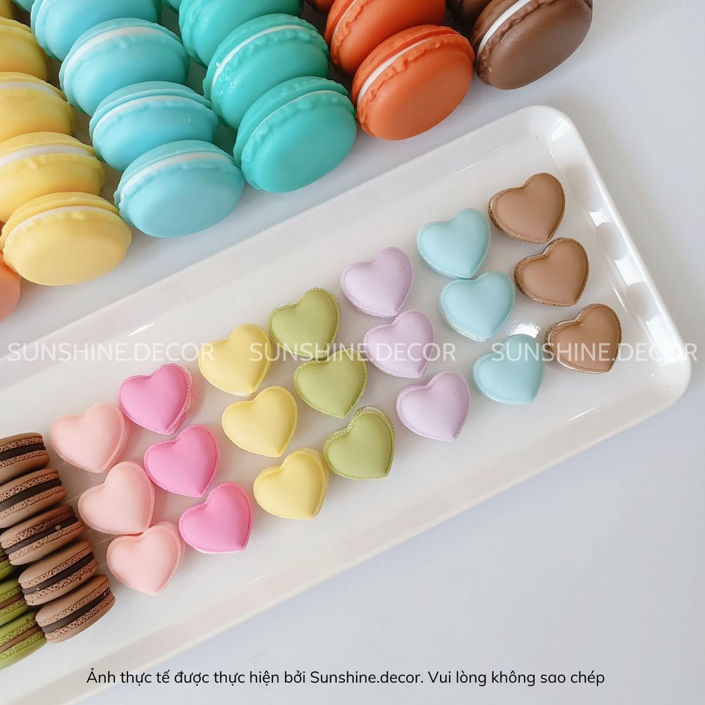 Mô hình bánh Macaron giả nhựa trang trí đựng trang sức siêu xinh giống thật