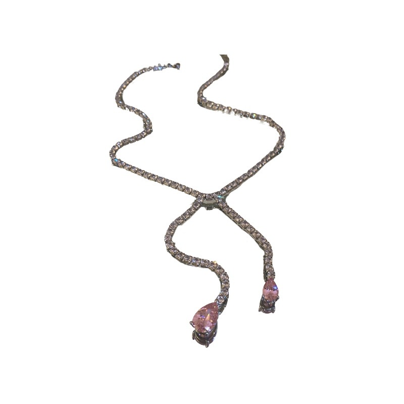 Dây Chuyền Thiết Kế Tua Rua Kim Cương Lấp Lánh Phong Cách Mới Cho Nữ