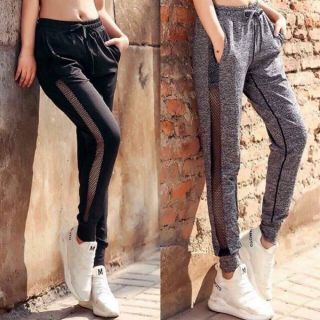 Quần dài jogger nữ phối lưới