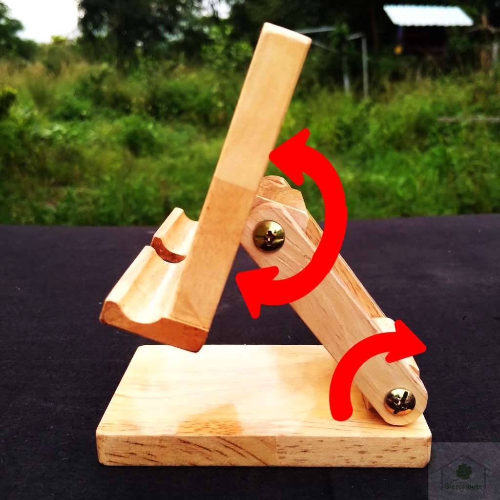 GIá đỡ điện thoại  - Ipad gỗ mặt trơn 12x10x14cm Greenhouse - Ngôi Nhà Xanh