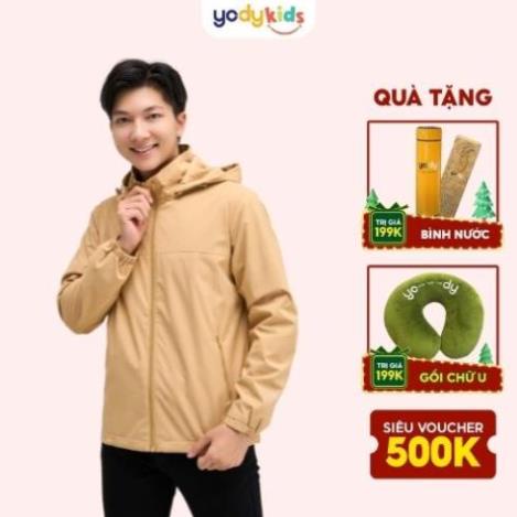 🌺 Áo khoác gió nam YODY hai lớp có mũ, vải kaki ấm áp, chống nắng, chống nước, phong cách Hàn Quốc AKM4027 New ^^ 🌺