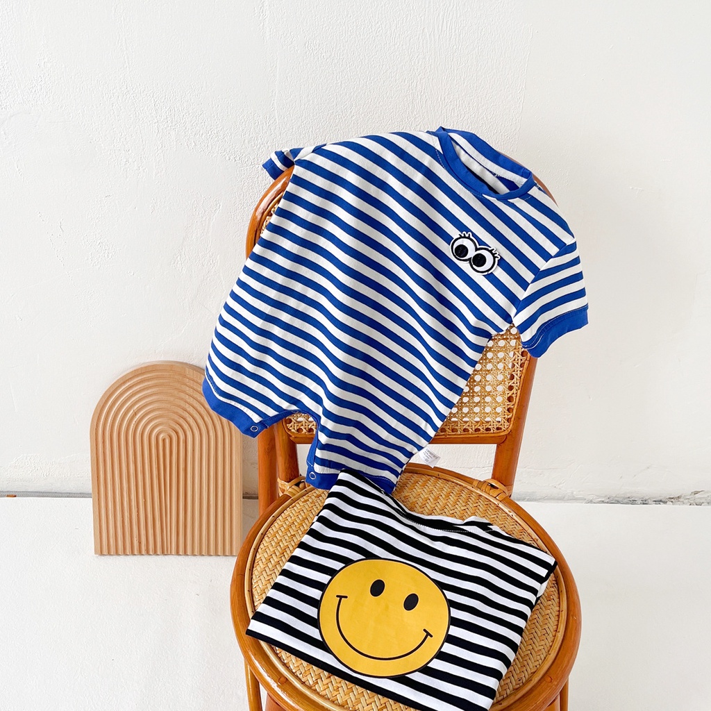 Áo Liền Quần Ngắn Tay In Họa Tiết Thời Trang Hàn Quốc Cho Trẻ Sơ Sinh