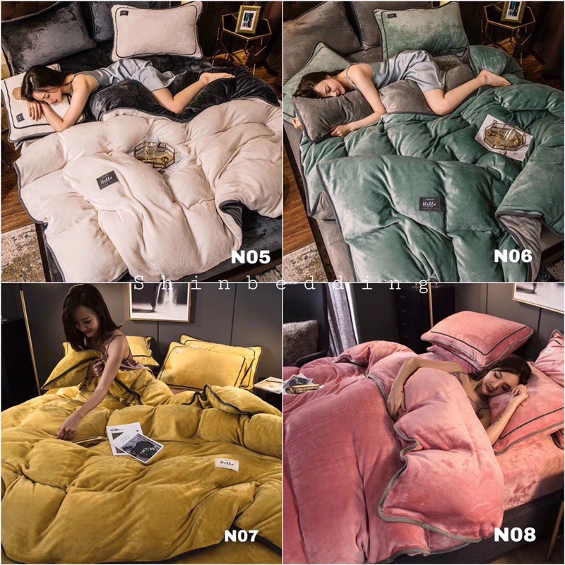 Set Chăn Ga Nỉ Mịn Trơn Cao Cấp 11 Mẫu Mềm Mịn Cực Chất Hàng Chuẩn Xuất Nhật ( Shinbedding.shop)
