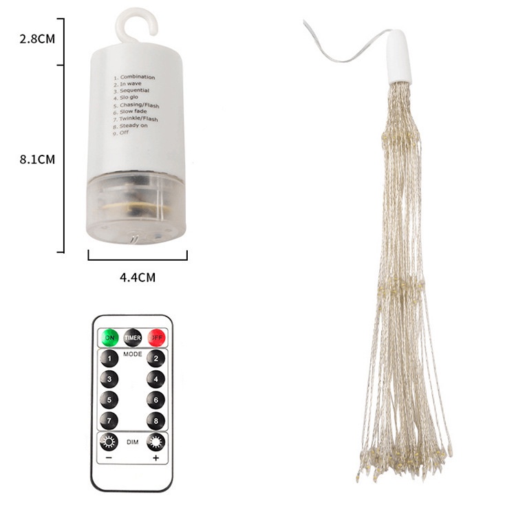 Đèn LED Dây Đồng Sợi Roi Trang Trí Nhà Cửa, Phòng Ngủ Ngoài Trời (Có điều khiển)