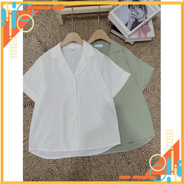 Áo sơ mi cổ vest, áo sơ mi trơn chất lụa mềm MSP89569 | BigBuy360 - bigbuy360.vn