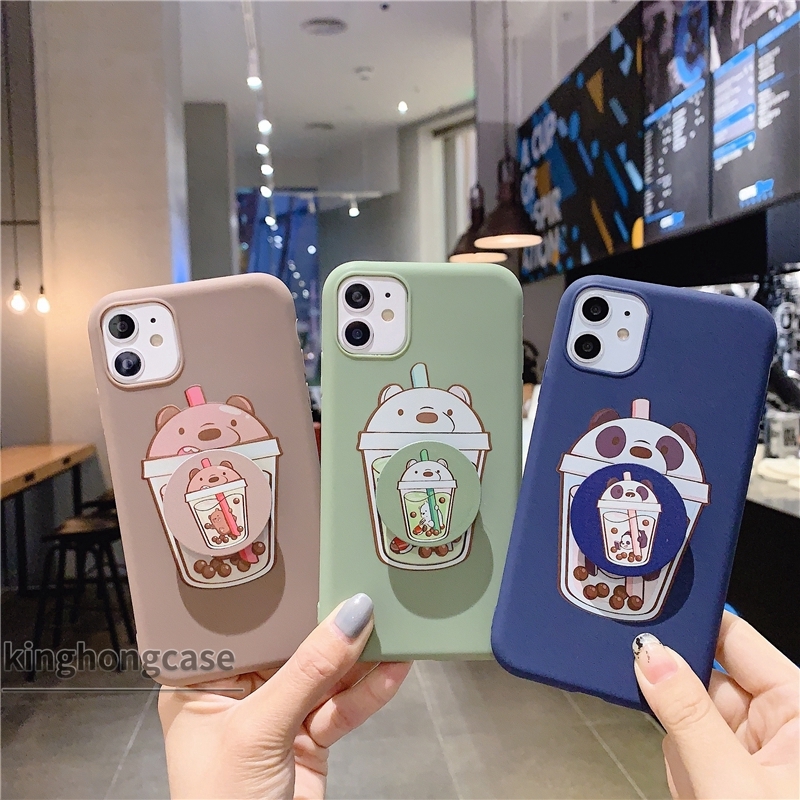 Ốp điện thoại mềm họa tiết ly trà sữa + giá đỡ cho Realme C3 5i 6 C2 6i 7 5 C11 C12 5S C1 7i C15 C17 6S U1 C3i Narzo 20 PRO 10 10A 20A | BigBuy360 - bigbuy360.vn