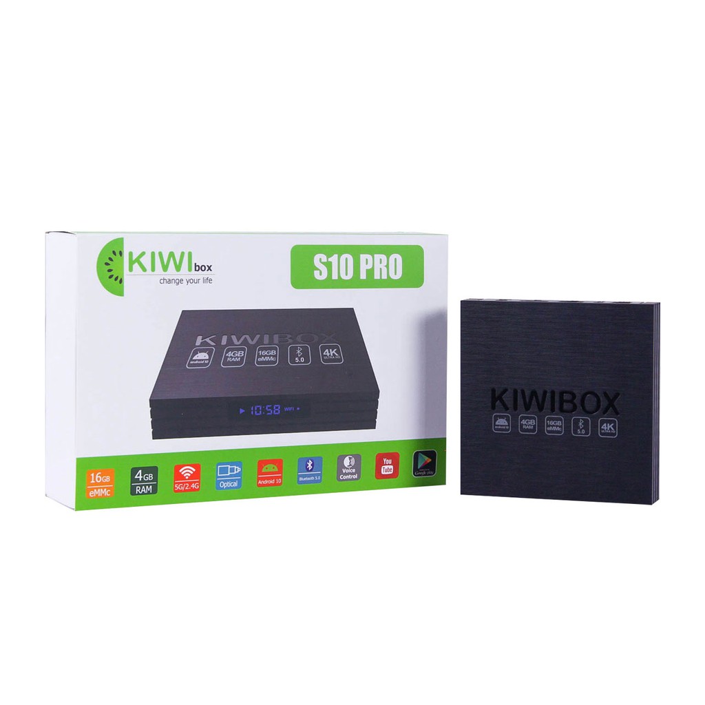 [ Chính Hãng ] Kiwibox S10 Pro, Android TV Box xem Youtube trên tivi đời cũ, Android Ram 4G, Rom 16G, Optical, Blurtooth