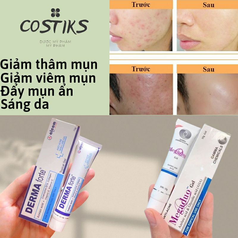 Gel Megaduo & Derma giảm thâm gom mụn, sáng da, đẩy mụn ẩn -Costiks