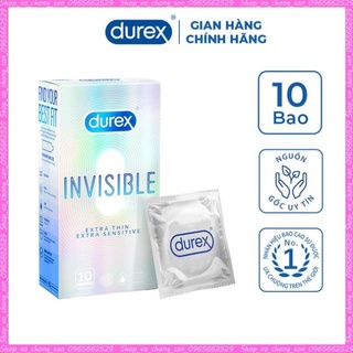 Bao cao su Durex Invisible Extra Thin Extra Sensitive 10 bao hàng mẫu mới