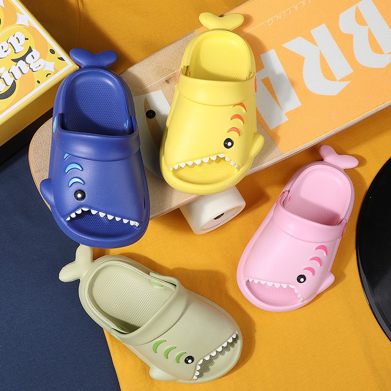 Cute shark-shaped children's slippers   Ready Stock Baby Sandals Non-slip Comfortable Cute Child Shoes Fashion Cartoon kids Slipper Lightweight Baby Shoes