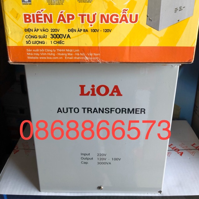 Biến áp đổi nguồn LiOA 3.000VA tự ngẫu từ 220v sang 100v 120v