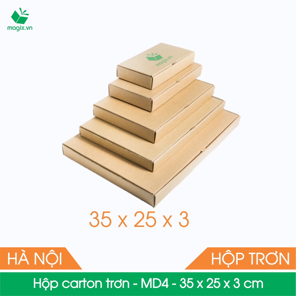 MD4 - 35x25x3 cm - 50 Thùng hộp carton trơn đóng hàng