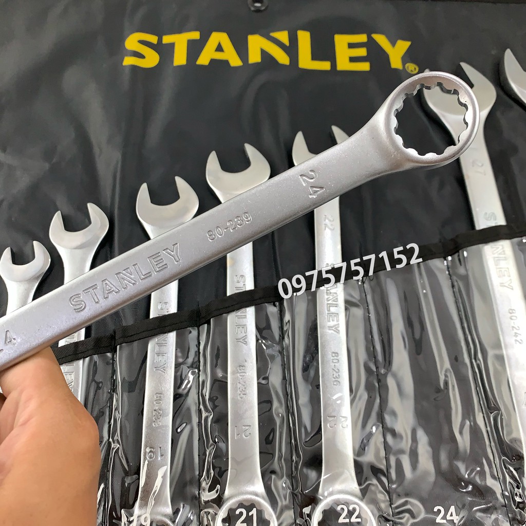 Bộ cờ lê cao cấp STANLEY 14 chi tiết 8-32mm (Vòng miệng - Đầu tròng) - Chính hãng STANLEY 80-944