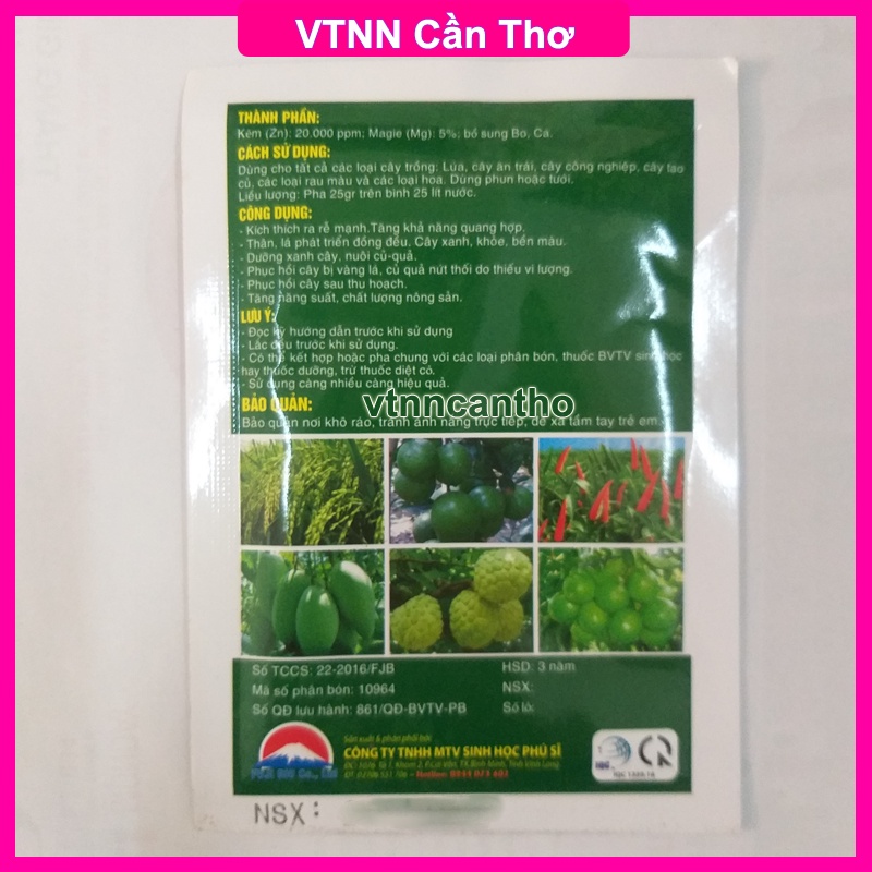Phân bón vi lượng Siêu Xanh cao cấp KLT: 25g