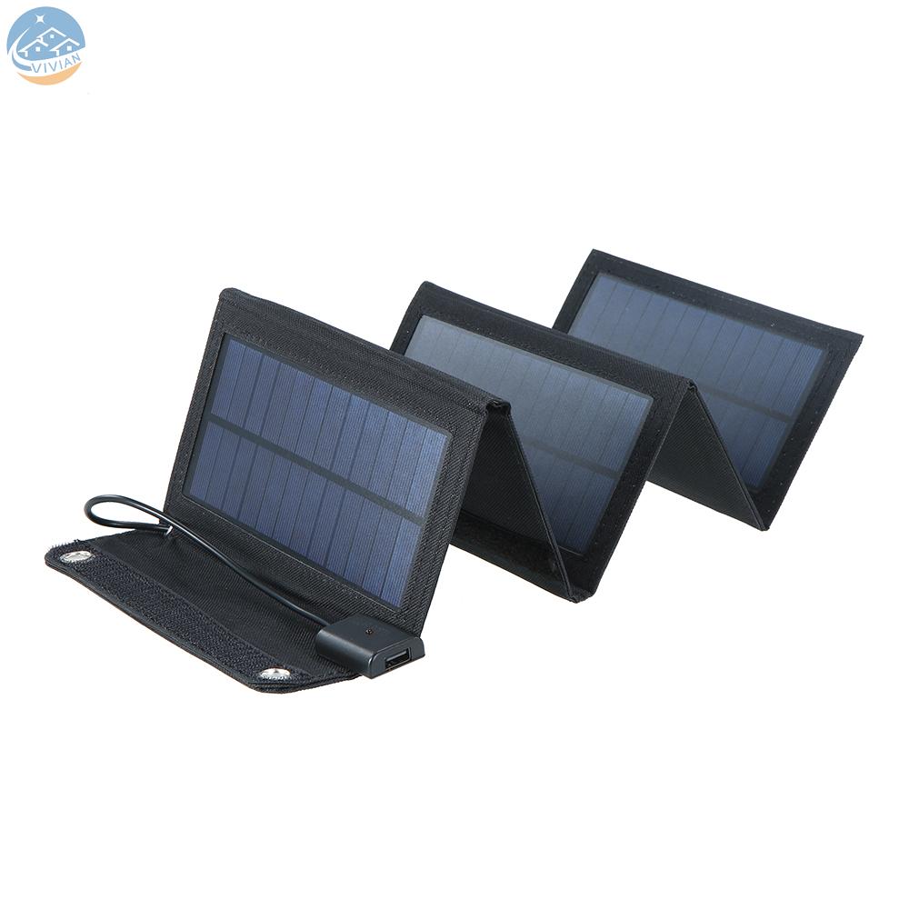 Tấm Pin Năng Lượng Mặt Trời 20w Gấp Gọn Chống Nước Cổng Usb Dành Cho Điện Thoại Thông Minh Android