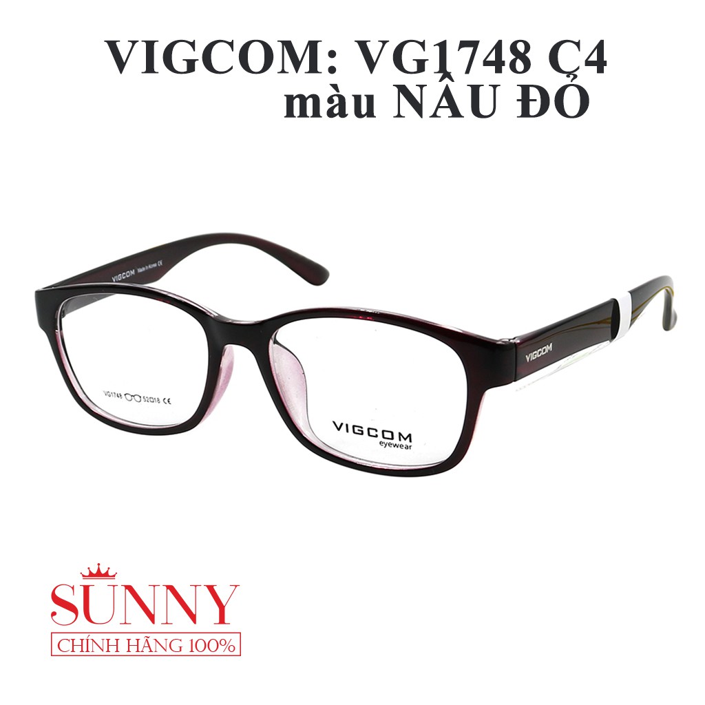 Gọng kính thời trang VIGCOM VG1748 chính hãng, thiết kế dễ đeo bảo vệ mắt