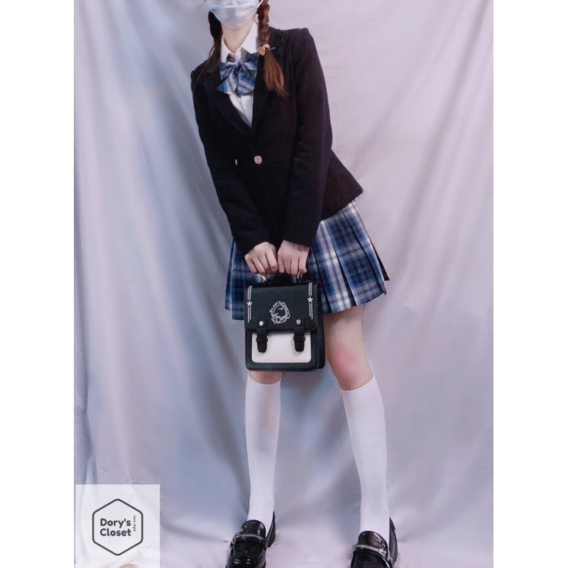 [Sẵn] Chân váy JK Vân Vũ đồng phục nữ sinh Nhật Bản cao cấp nhà Dory (bling nhẹ- kèm nơ + chun tóc+ bảng tên+ móc)