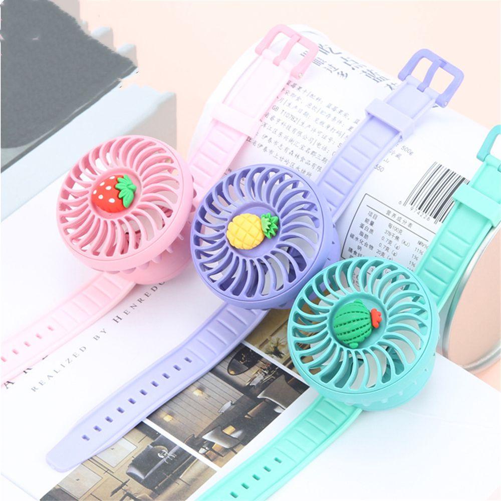 Quạt Nhỏ Đeo Cổ Tay / Đồng Hồ Để Bàn Kích Thước Nhỏ Gọn Tiện Lợi Dành Cho Gia Đ