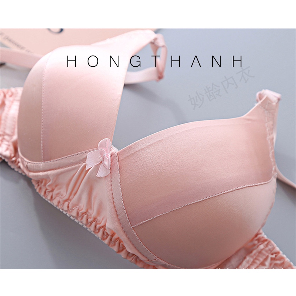 Áo Ngực Lụa Không Gọng, Đệm Nhẹ, Dây Lưng Bèo Nhún Thoải Mái Đặc Biệt Cho Phụ Nữ Mang Thai, Học Sinh Tuổi Dậy Thì