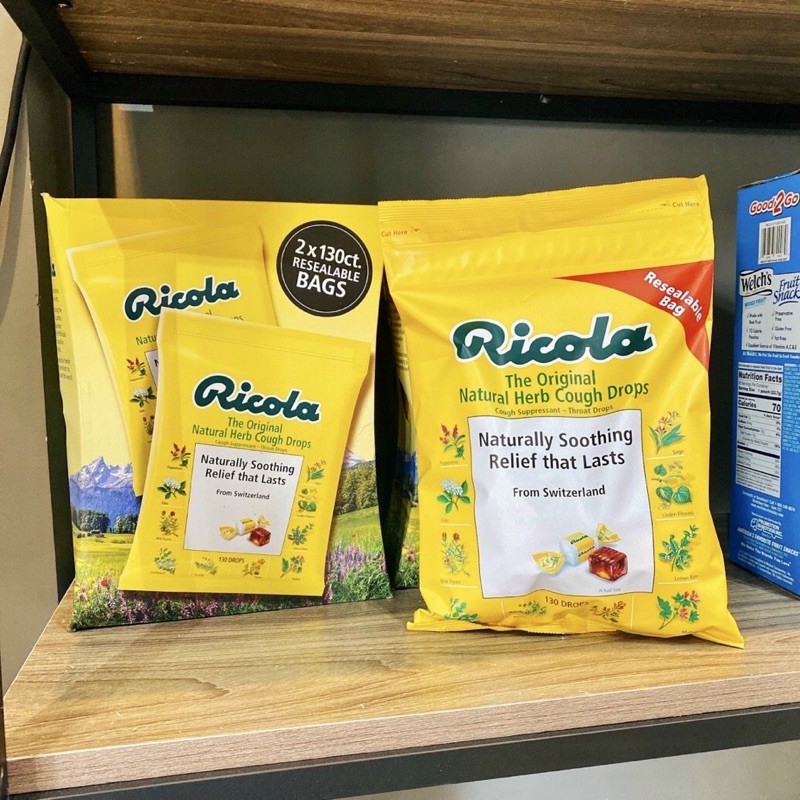 KẸO NGẬM THÔNG CỔ RICOLA RICOLA LEMON MINT SUGAR FREE 130 VIÊN