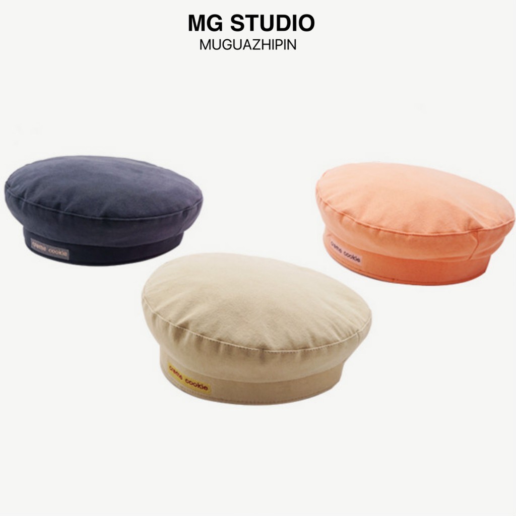 Mũ beret MG STUDIO thêu họa tiết chữ Creme Cookie dễ thương