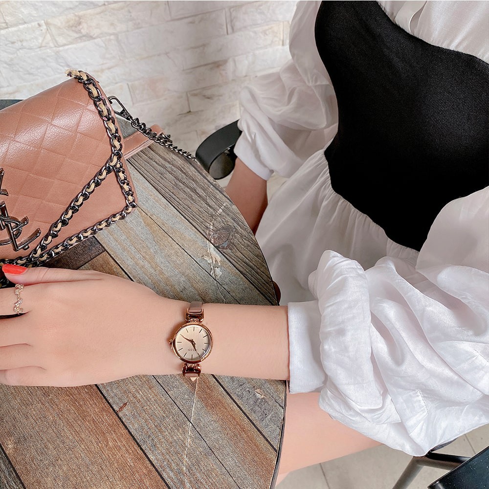 Đồng hồ nữ JA-925E Julius Hàn Quốc dây da (nâu)