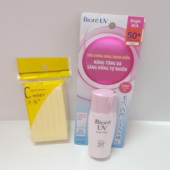 Sữa chống nắng hồng Biore - nâng tone sáng hồng tự nhiên. Chai 33ml