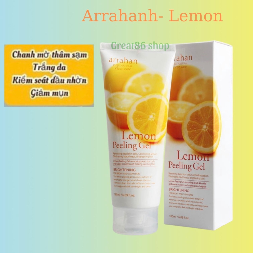 Tẩy da chết great86 tẩy tế bào chết Arrahan Hàn Quốc 180ml chiết xuất từ thiên nhiên giúp trắng da