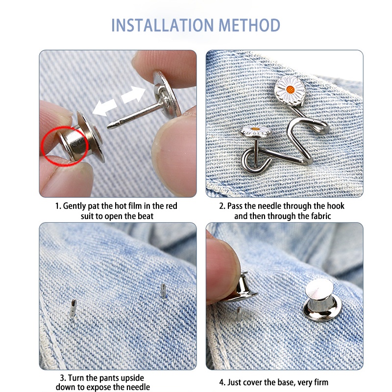 Nút quần jean bằng kim loại có thể tháo rời