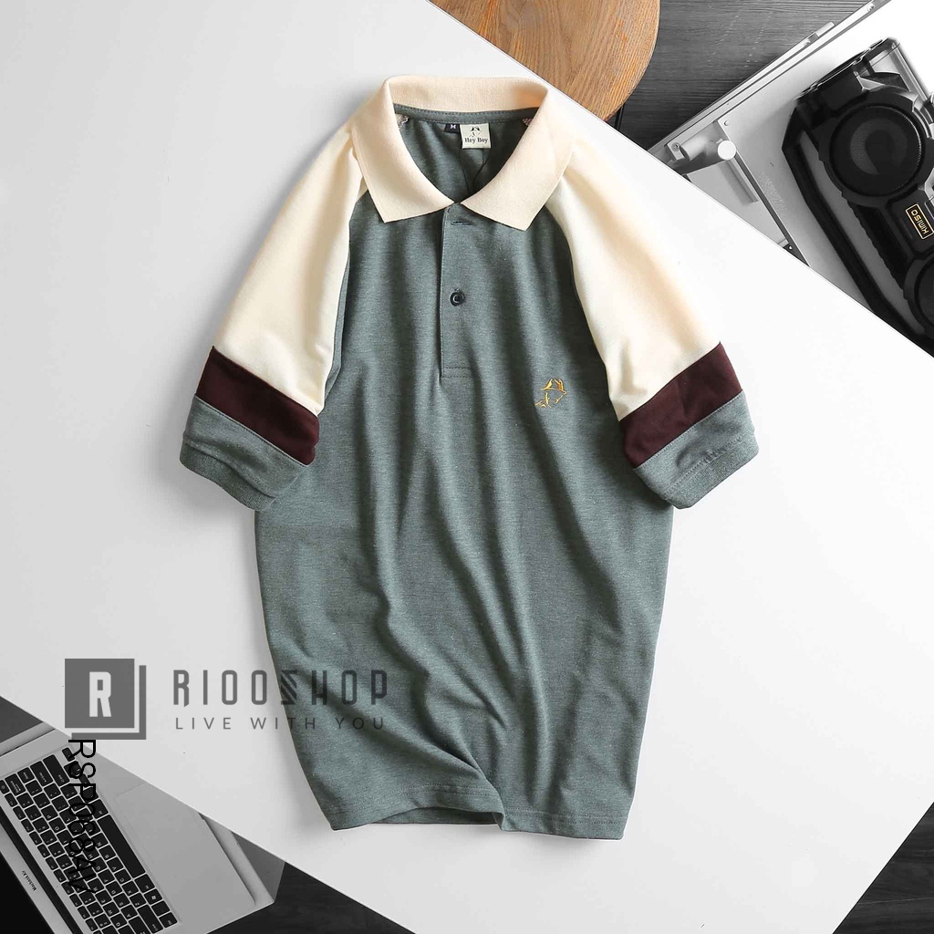 Áo thun nam polo cá sấu, áo phông nam có cổ polo form rộng tay ngắn cao cấp Heyboy RSP068 Riooshop có size lớn big size | BigBuy360 - bigbuy360.vn