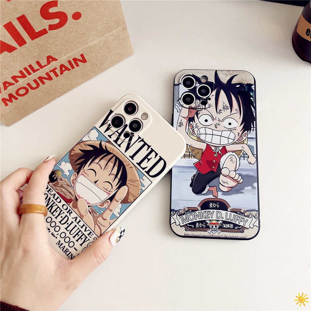 Cute Cartoon Anime MONKEY.D.LUFFY Casing compatible for iphone 13 11 12 Pro Max SE 2020 compatible for iphone7 8 6 6s 6plus 7Plus 8Plus Case Soft TPU Shockproof Protective Cover