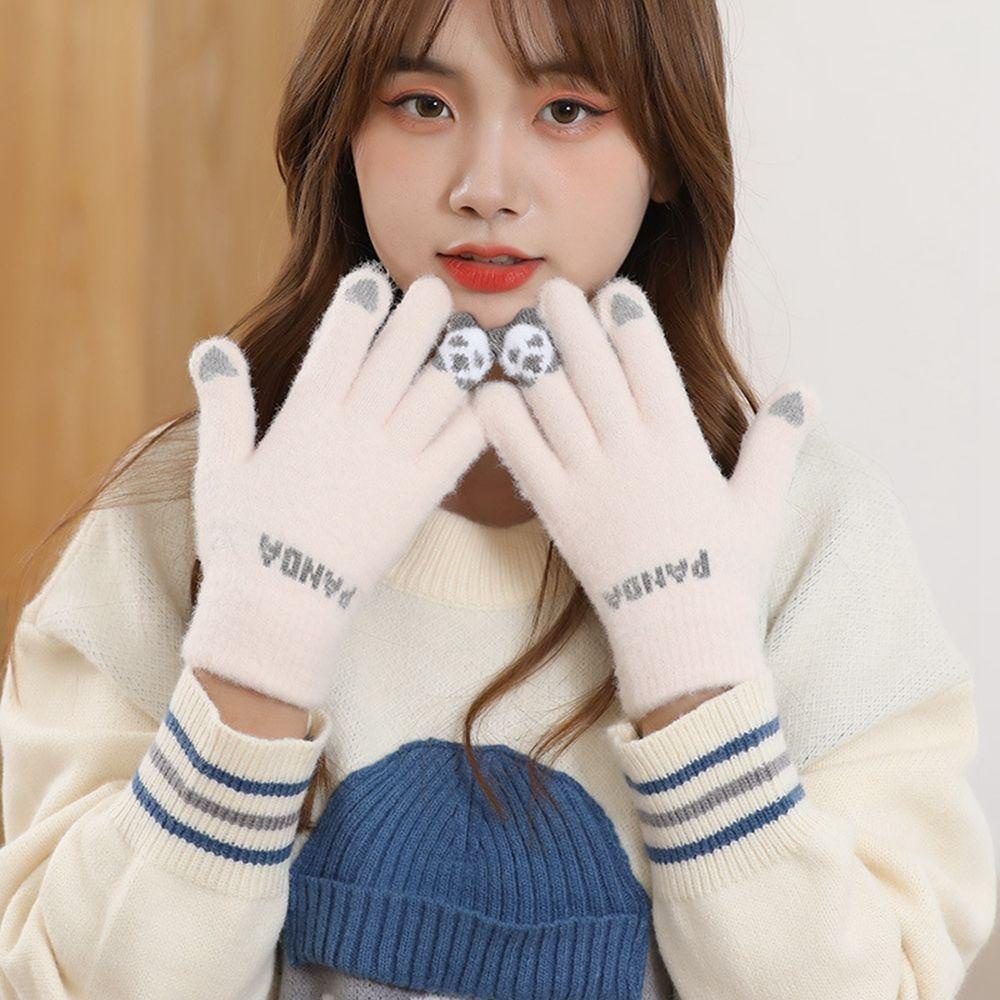 1 Đôi Găng Tay Len Dày Co Dãn Thoáng Khí Cho Nữ